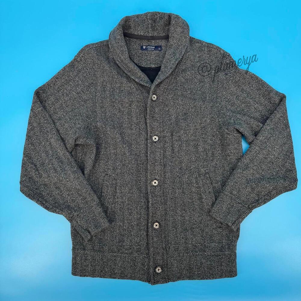 Daniel Cremieux Collection 100% Cotton Mens Shawl Collar Cardigan Size M